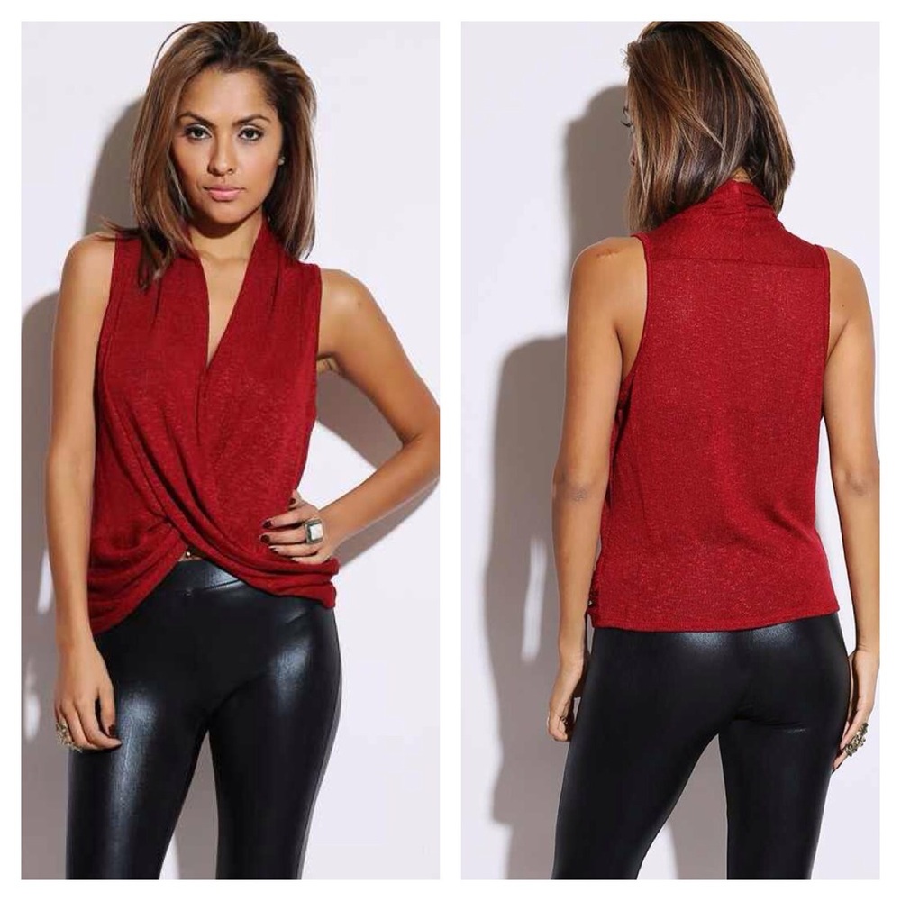 Front Wrap Sleeveless Top